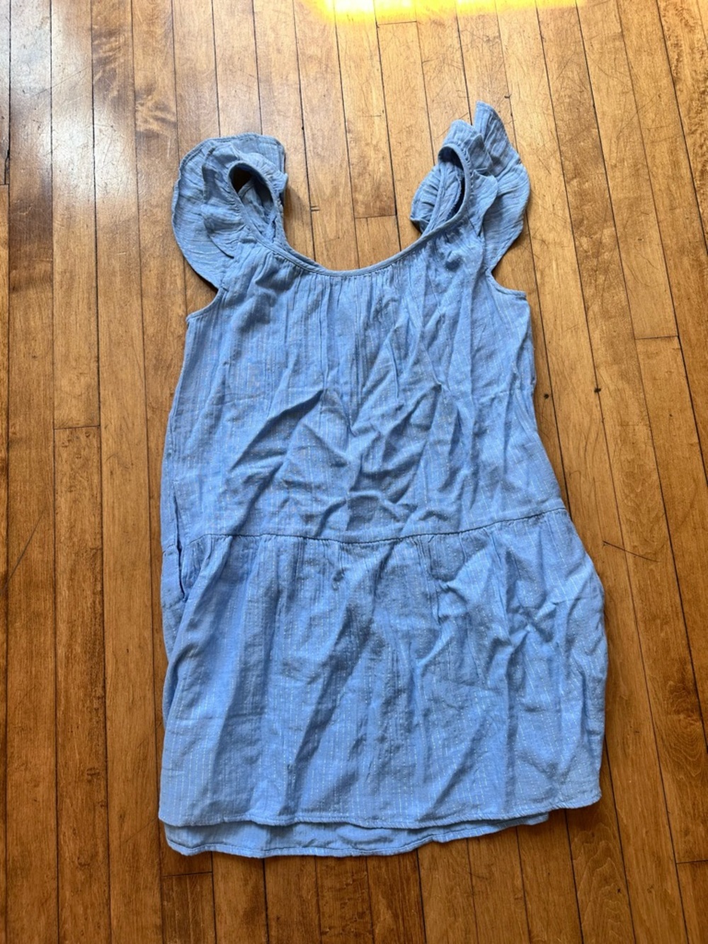 GAP Light Blue Ruffle-Sleeve Mini Dress